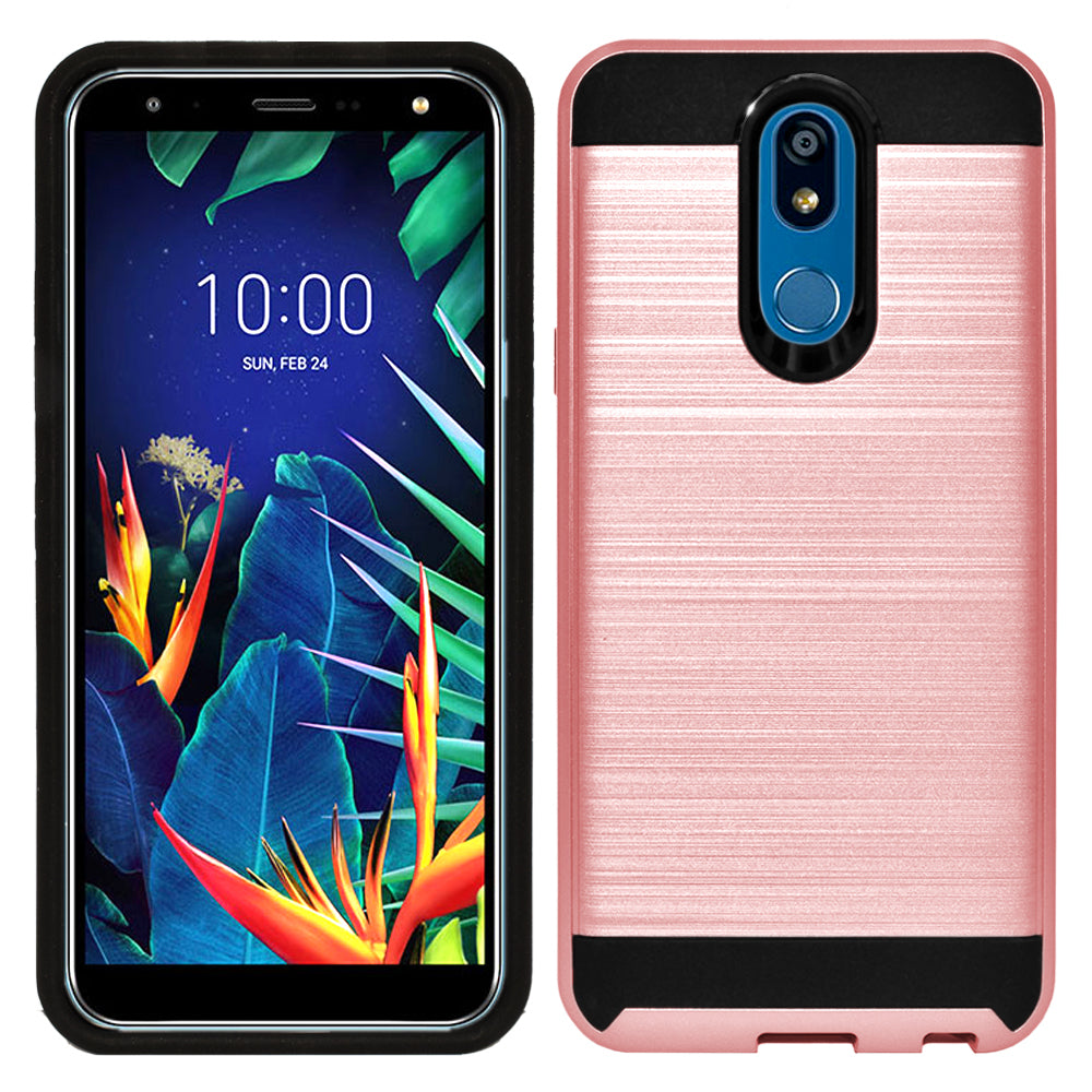 For LG K40 [Luxury Brushed] Shockproof Slim Design Armor Defender Dual Layer Hybrid Rugged PC Plastic Impact Resistant Image 6