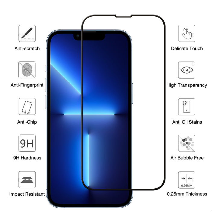 For Apple iPhone 13 Pro / iPhone 13 6.1 Glass Screen Protector Designed [Edge to Edge Coverage] Full Protection Durable Image 2