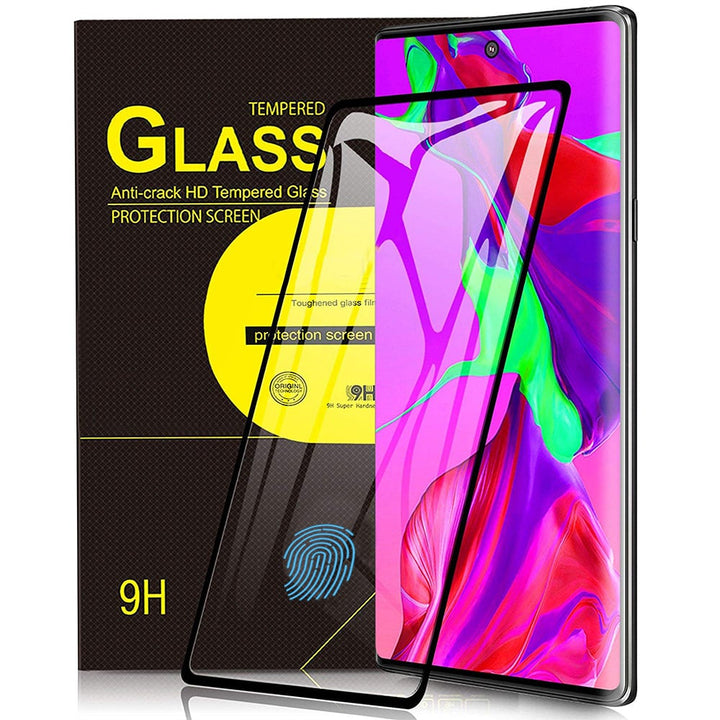 Samsung Galaxy Note 10 Tempered Glass Screen Protector Edge to Edge Black White Image 1