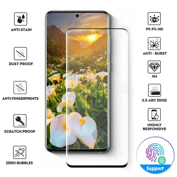 Samsung Galaxy S22 Plus 5G Tempered Glass Screen Protector 9H Black 5D Curved Image 1