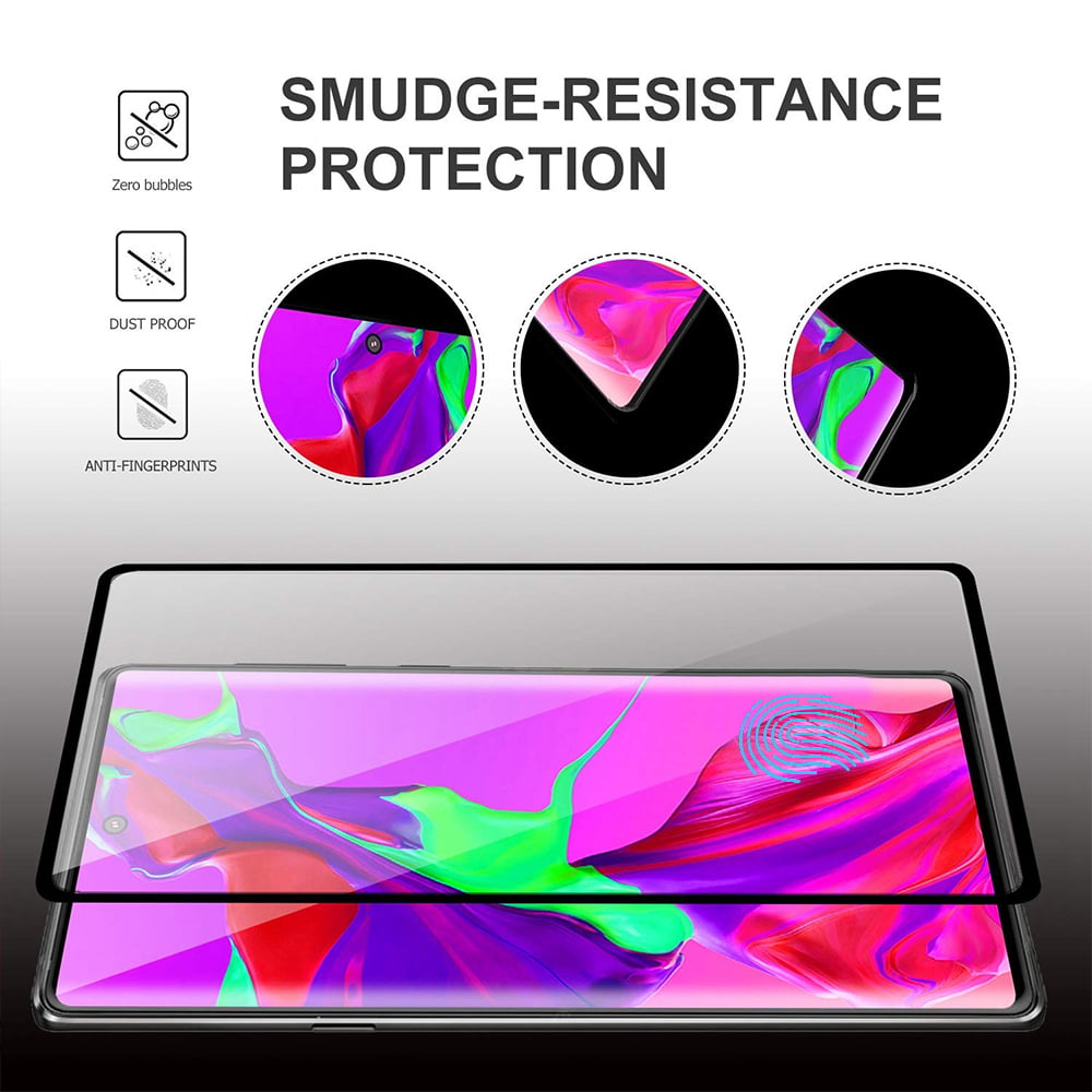 Samsung Galaxy Note 10 Tempered Glass Screen Protector Edge to Edge Black White Image 4