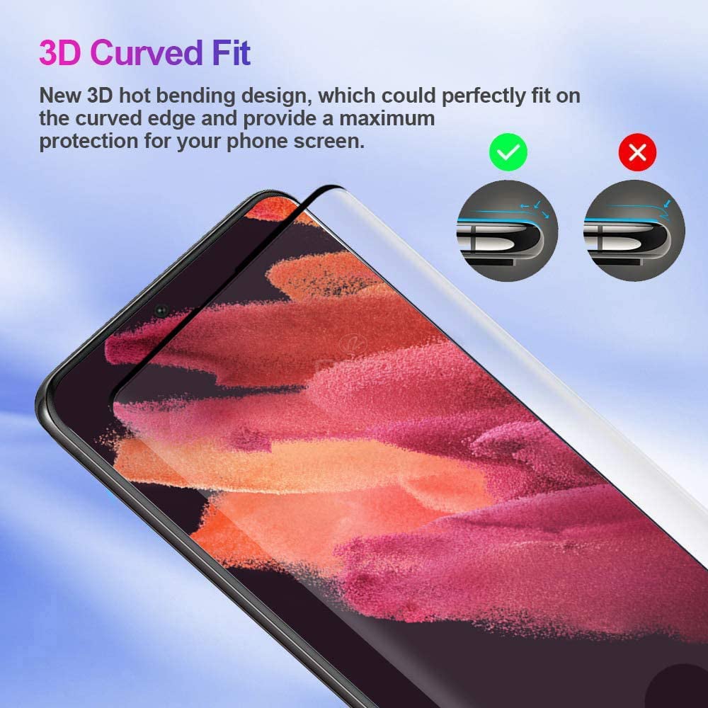 Samsung Galaxy S22 Plus 5G Tempered Glass Screen Protector 9H Black 5D Curved Image 4