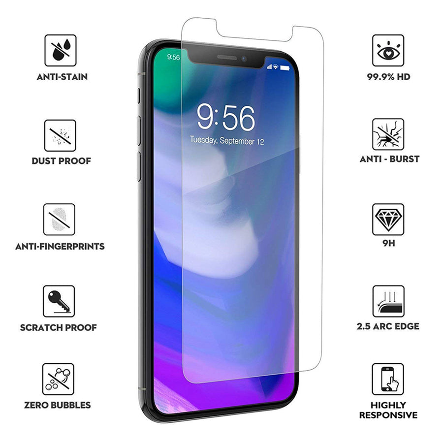 For Apple iPhone XS Max Front and Back Coverage 3D-Touch Layer 2.5D Round Edge 9H Ultra-Clear Tempered Glass Screen Image 1