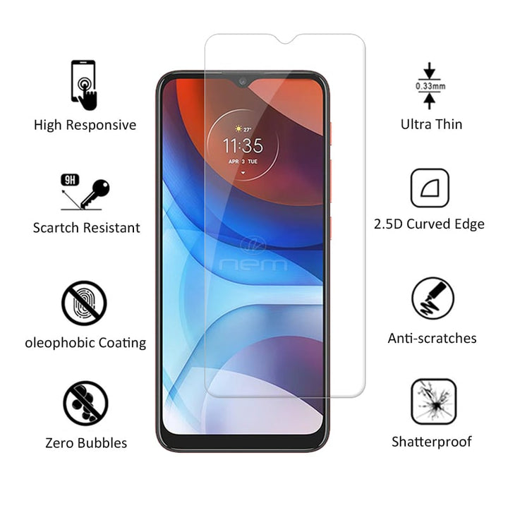 Motorola Moto E7 Power Tempered Glass Screen Protector 9H Ultra-Clear 3D Touch Image 1