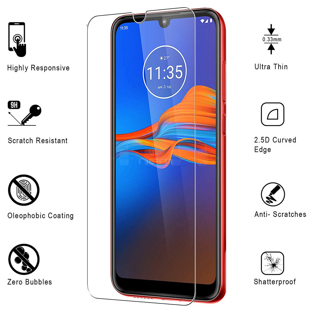 Motorola Moto E6 Plus Tempered Glass Screen Protector 9H Ultra-Clear 2.5D Edge Image 1