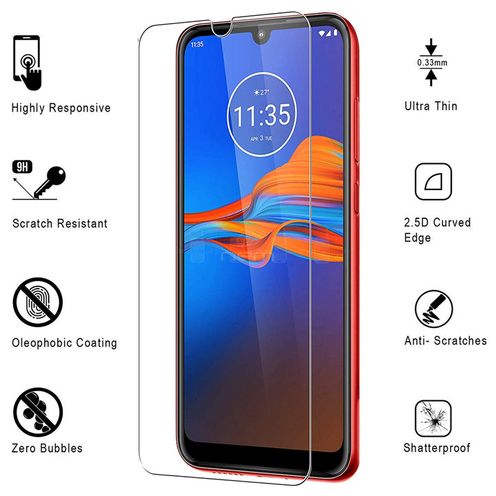 Motorola Moto E6 Plus Tempered Glass Screen Protector 9H Ultra-Clear 2.5D Edge Image 1