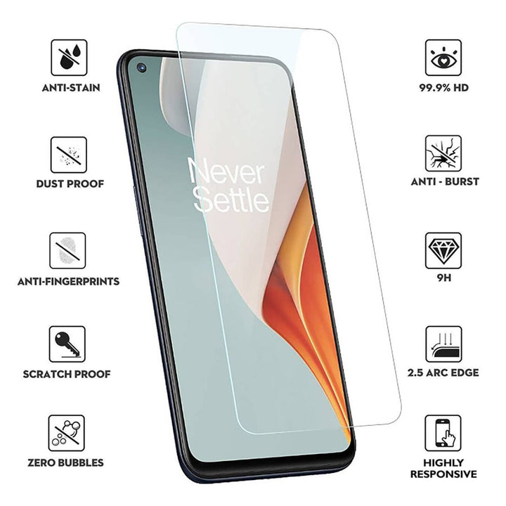 OnePlus Nord N100 Tempered Glass Screen Protector 9H Ultra Clear 2.5D Edge Image 2