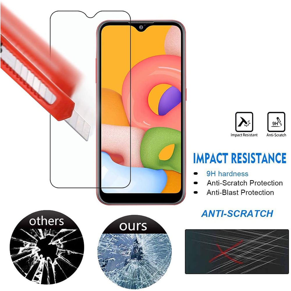 Samsung Galaxy A01 Tempered Glass Screen Protector 9H Ultra Clear 2.5D Edge Image 2