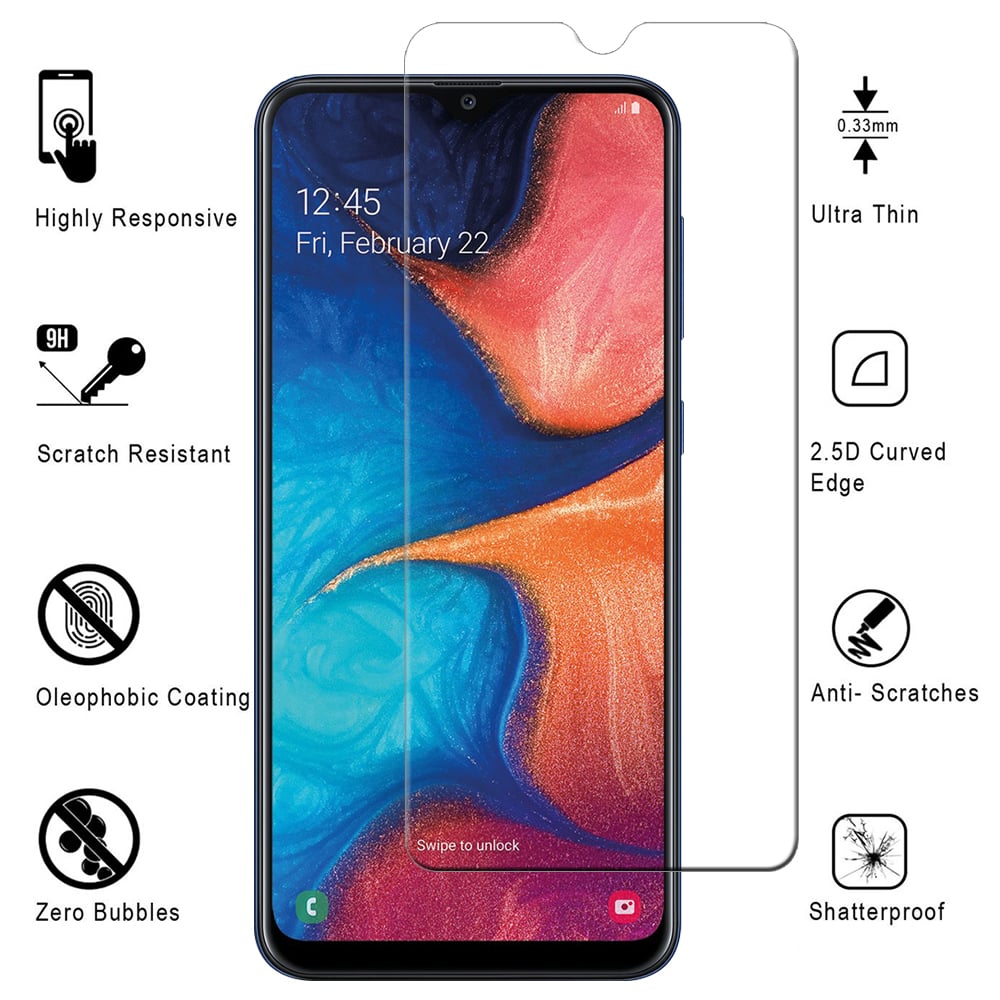 Samsung Galaxy A20E 9H Ultra-Clear Tempered Glass Screen Protector 2.5D Edge Image 1