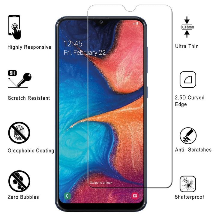 Samsung Galaxy A20E 9H Ultra-Clear Tempered Glass Screen Protector 2.5D Edge Image 1