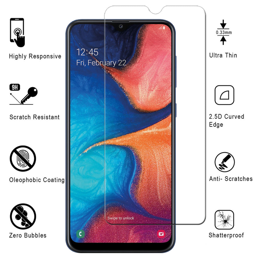 Samsung Galaxy A20 3D Touch 2.5D Round Edge 9H Ultra Clear Tempered Glass Screen Protector Image 1