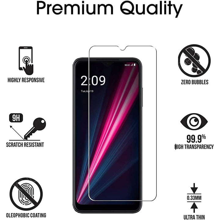 T-Mobile Revvl 6 5G Tempered Glass Screen Protector Ultra-Clear 9H Round Edge Image 1