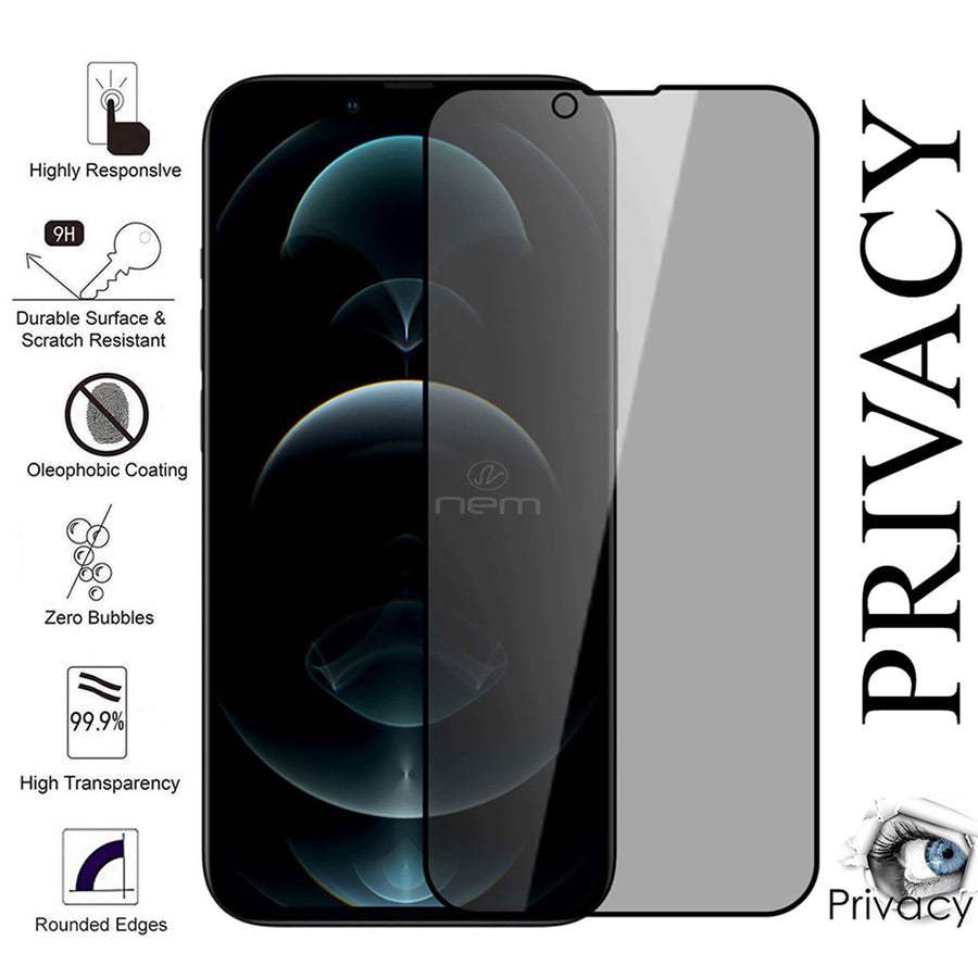 For Apple iPhone 13 Pro / iPhone 13 6.1 Privacy Screen Protector Anti-Spy Tempered Glass Film 3D Full Coverage Image 1