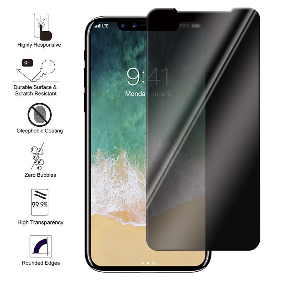 For Apple IPhone XS / Apple IPhone X Privacy Screen Protector Anti-Spy Tempered Glass Film 3D Full Coverage Image 1