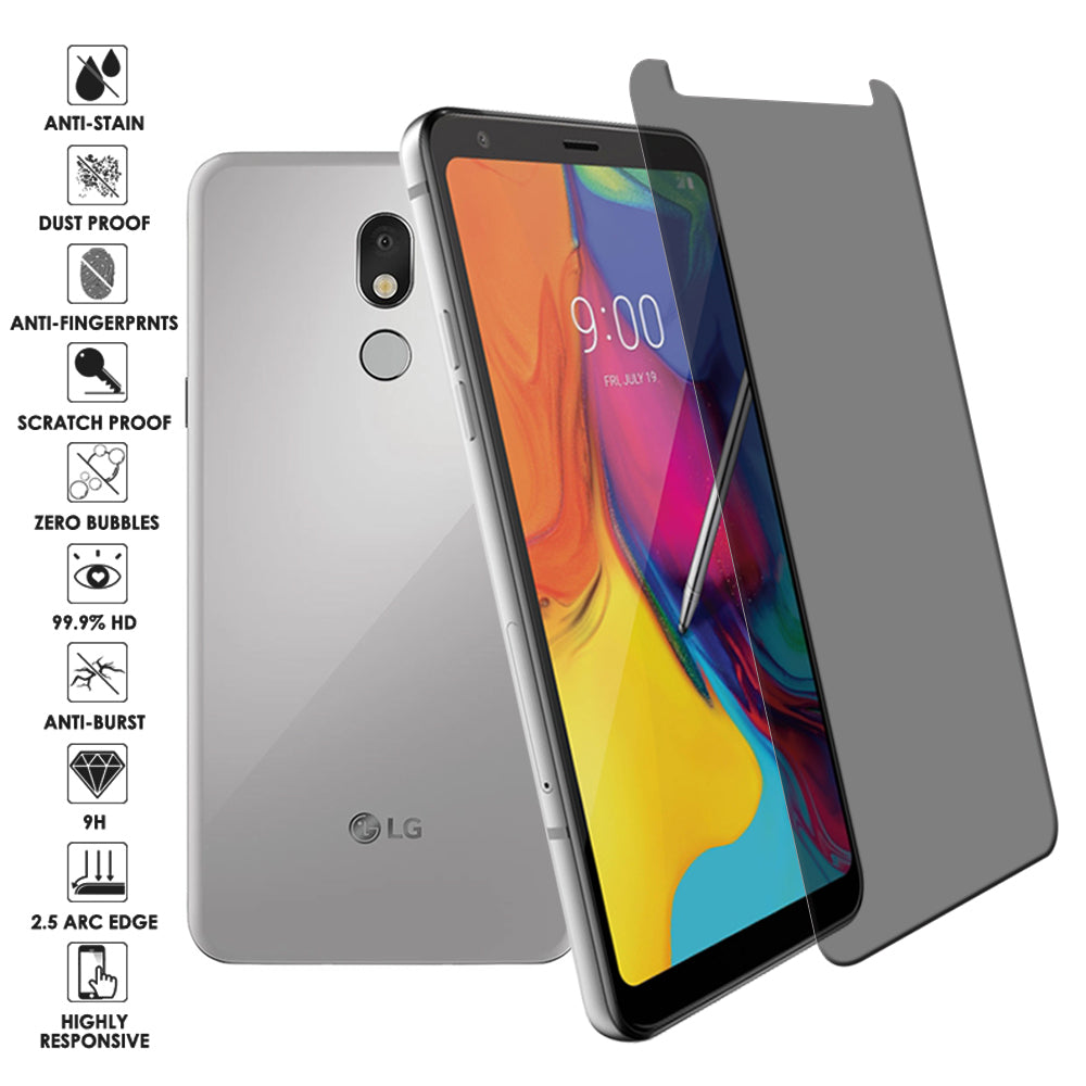 LG Stylo 5 Privacy Tempered Glass Screen Protector Anti-Spy Full Coverage 3D Image 1