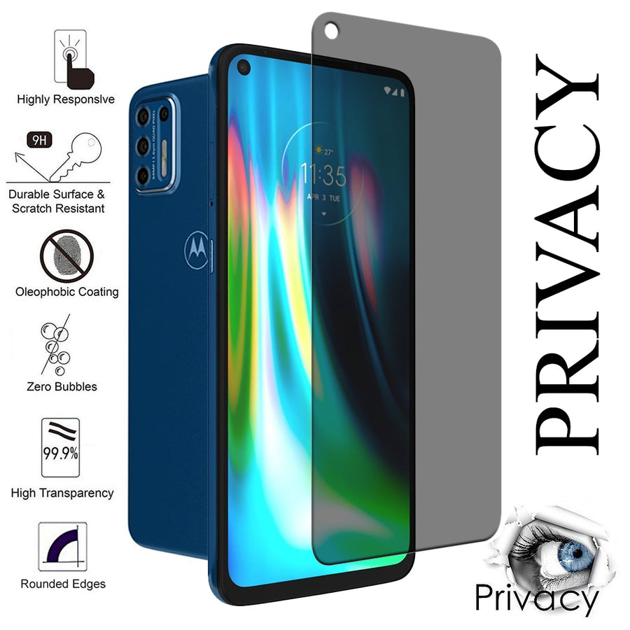 Motorola Moto G9 Plus Screen Protector Privacy Tempered Glass 3D Full Coverage Image 1