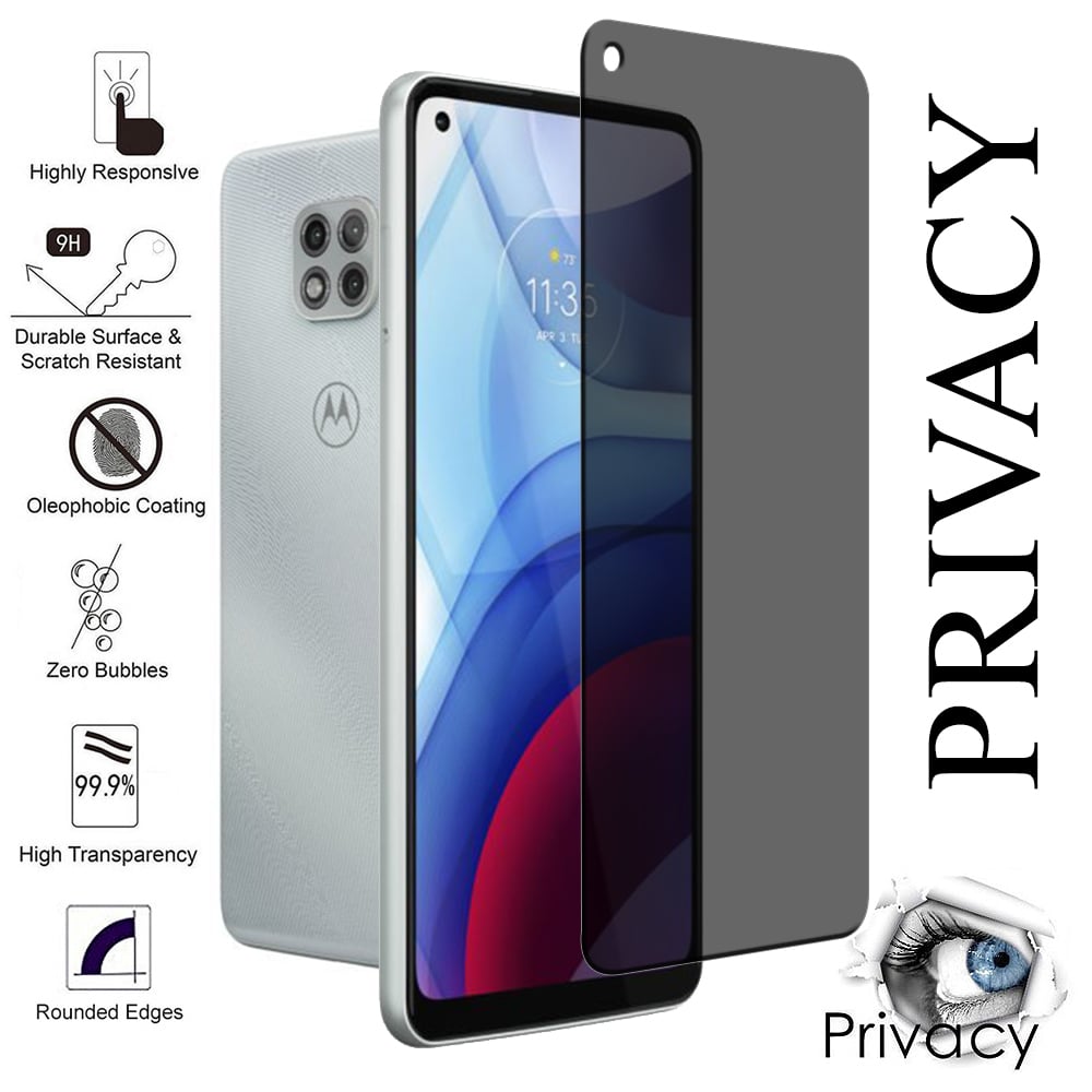 Motorola Moto G Power 2021 Privacy Tempered Glass Screen Protector 3D Full Coverage Image 1