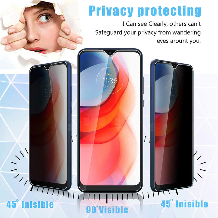 Motorola Moto G Play 2021 Moto G9 Play Privacy Tempered Glass Screen Protector Image 3