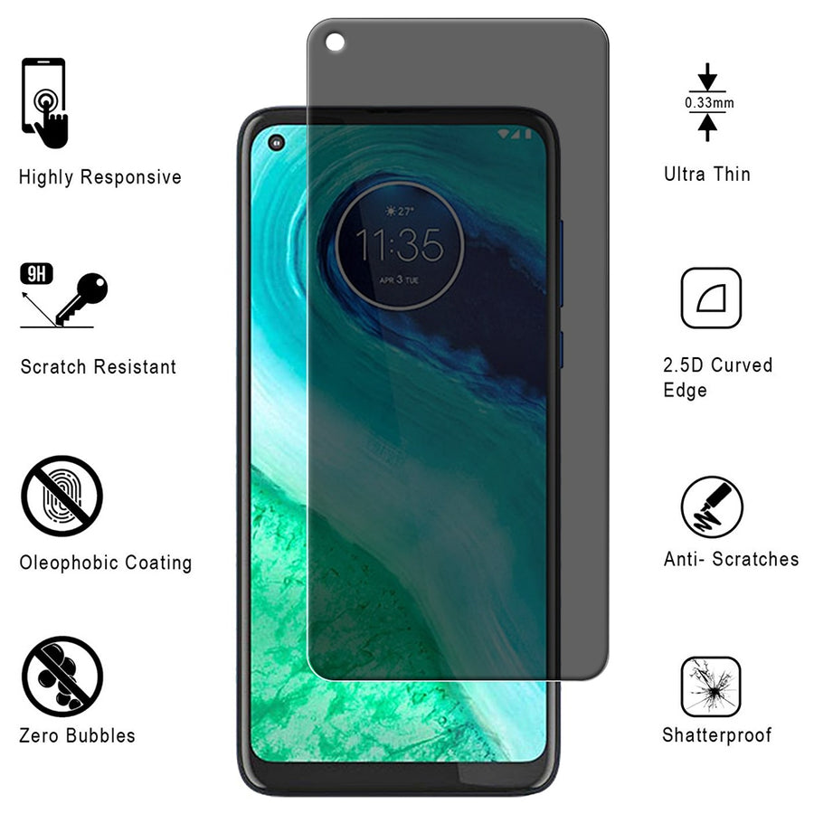 Motorola Moto G Fast Privacy Screen Protector Tempered Glass Anti-Spy 3D Full Coverage Image 1