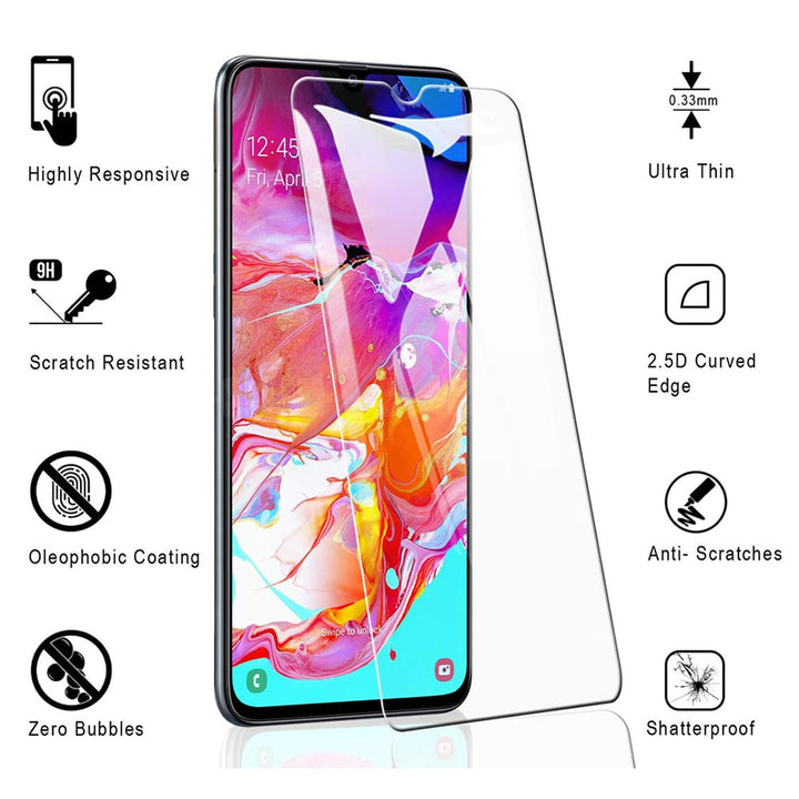 Samsung Galaxy A70 Tempered Glass Screen Protector 9H Ultra Clear 2.5D Edge Image 1