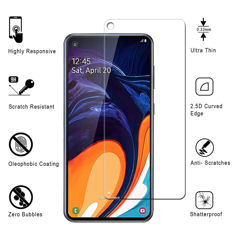 Samsung Galaxy A60 Tempered Glass Screen Protector 9H Ultra-Clear 2.5D Edge Image 1