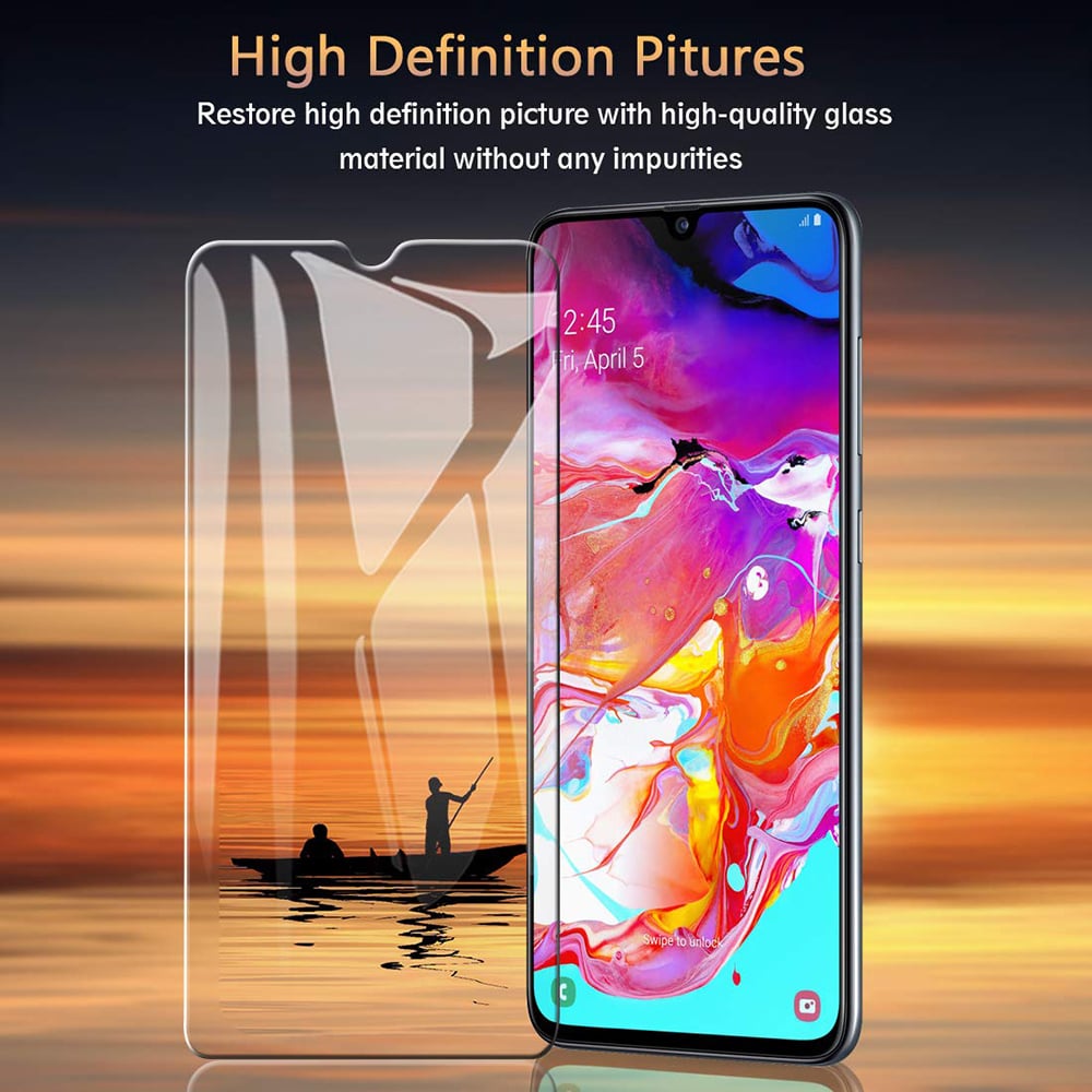 Samsung Galaxy A70 Tempered Glass Screen Protector 9H Ultra Clear 2.5D Edge Image 3