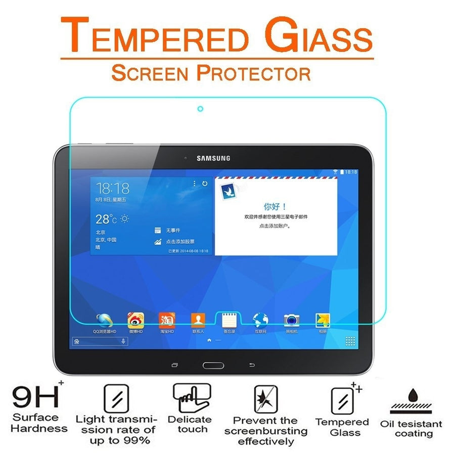 Samsung Galaxy Tab 4 10.1 Tempered Glass Screen Protector 9H Ultra-Clear 2.5D Edge Image 1