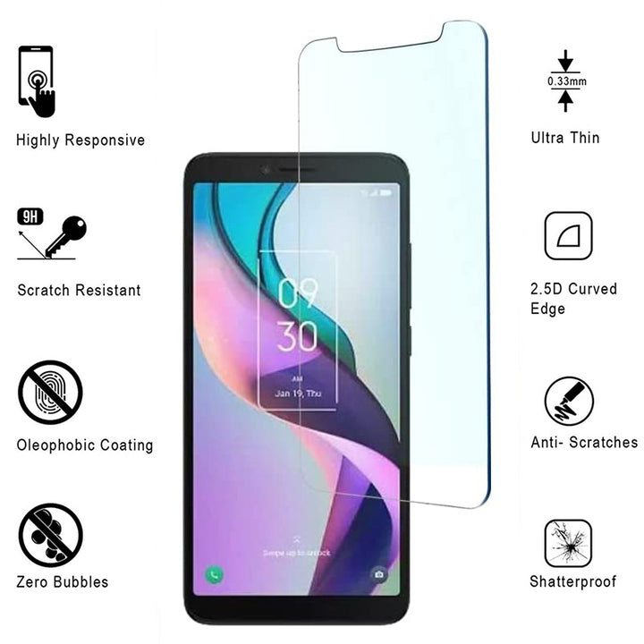 TCL ION X 2023 Tempered Glass Screen Protector 9H Ultra-Clear Round Edge Image 1