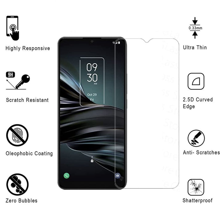 TCL 20 XE Tempered Glass Screen Protector 2.5D Round Edge 9H Ultra Clear Image 1