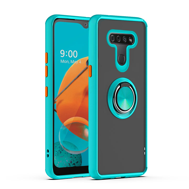 For LG K51 / Q51 / Reflect / LMK500 Clear with Ring Kickstand Protective Shock -Absorbing Bumper Shockproof Phone Case Image 9