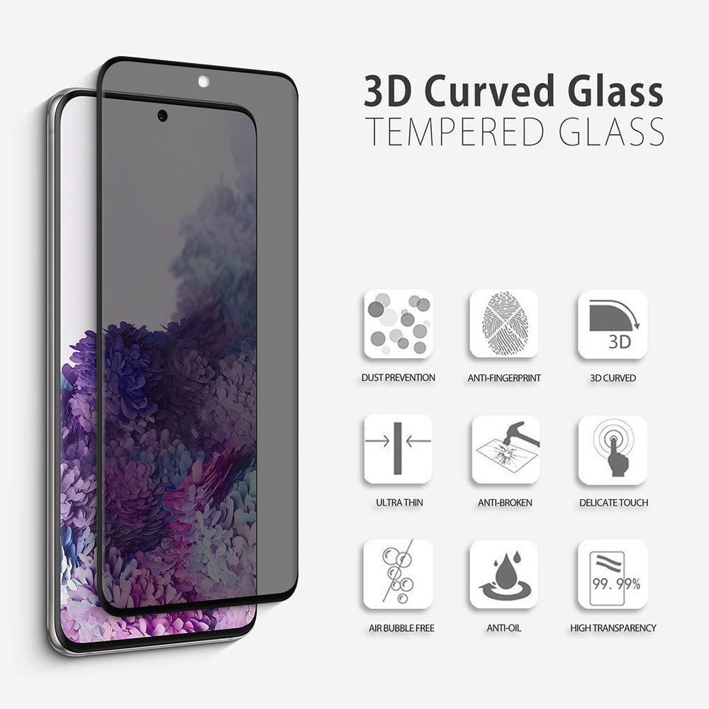 For Samsung Galaxy S20 Plus / SM-G986 Privacy Screen Protector Anti-Spy Tempered Glass Film 3D Full Coverage Image 2