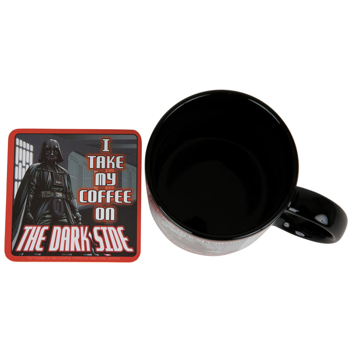 Darth Vader I Take My Coffee On The Dark Side Ceramic Mug w/ Coaster Image 3