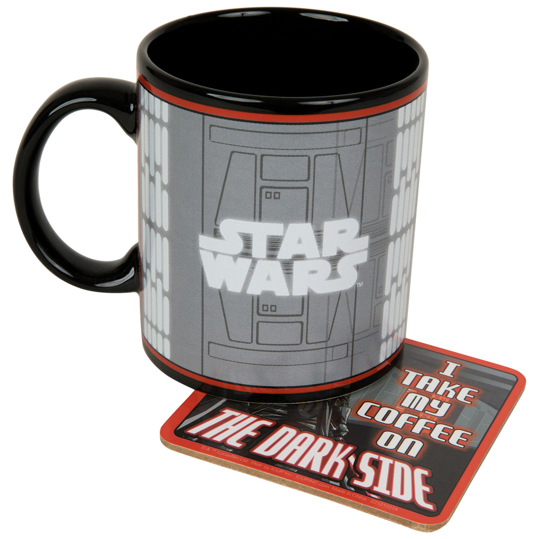 Darth Vader I Take My Coffee On The Dark Side Ceramic Mug w/ Coaster Image 4