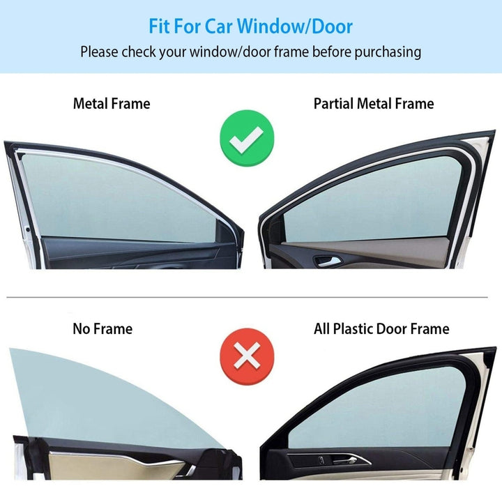 4Pcs Front Rear Car Window Magnet Covers Breathable Mesh Sun Shade Privacy Curtain Heat Insulated UV Protection Car Image 2