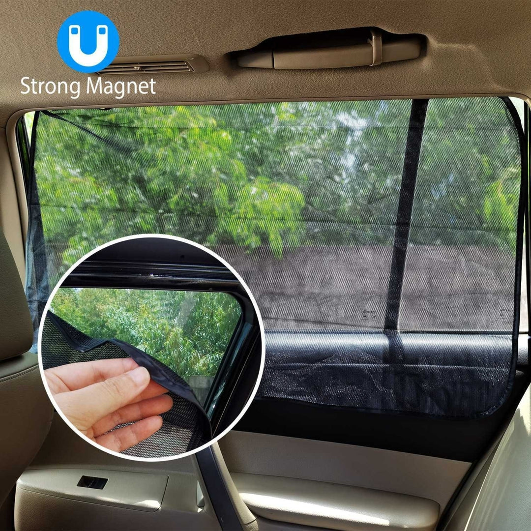 4Pcs Front Rear Car Window Magnet Covers Breathable Mesh Sun Shade Privacy Curtain Heat Insulated UV Protection Car Image 8