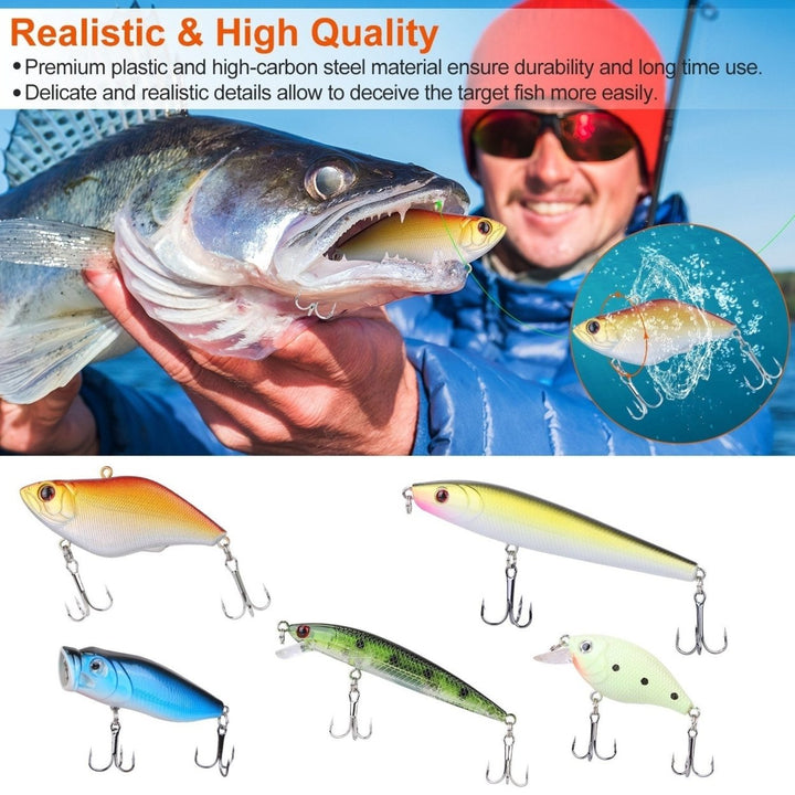 101Pcs Fishing Lures Kit Soft Plastic Fishing Baits Set Spoon Fishing Gear Tackle with Soft Worms Crankbaits Box Image 6
