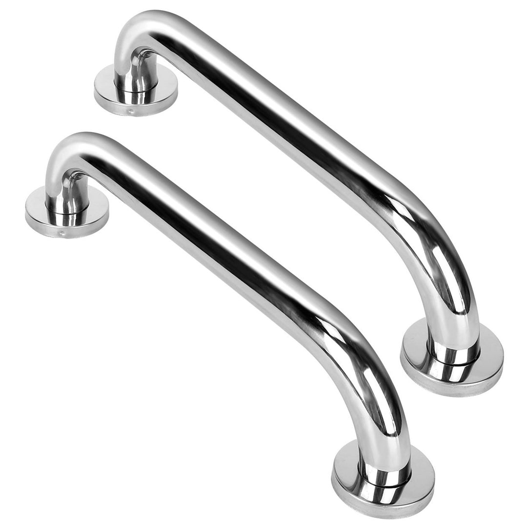 2Pcs Bath Grab Bar Sturdy Stainless Steel Shower Safety Handle For Bathtub Toilet Stairway 220LBS Pull Force Image 1