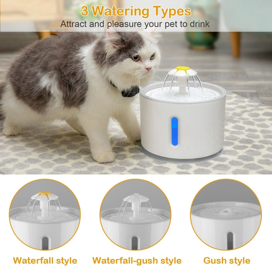 2.4L Automatic Dog Cat Water Fountain Electric LED Pet Flower Water Dispenser Ultra Silent Health Cat Waterer Auto Off Image 4