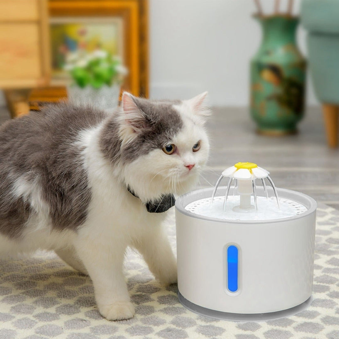 2.4L Automatic Dog Cat Water Fountain Electric LED Pet Flower Water Dispenser Ultra Silent Health Cat Waterer Auto Off Image 10