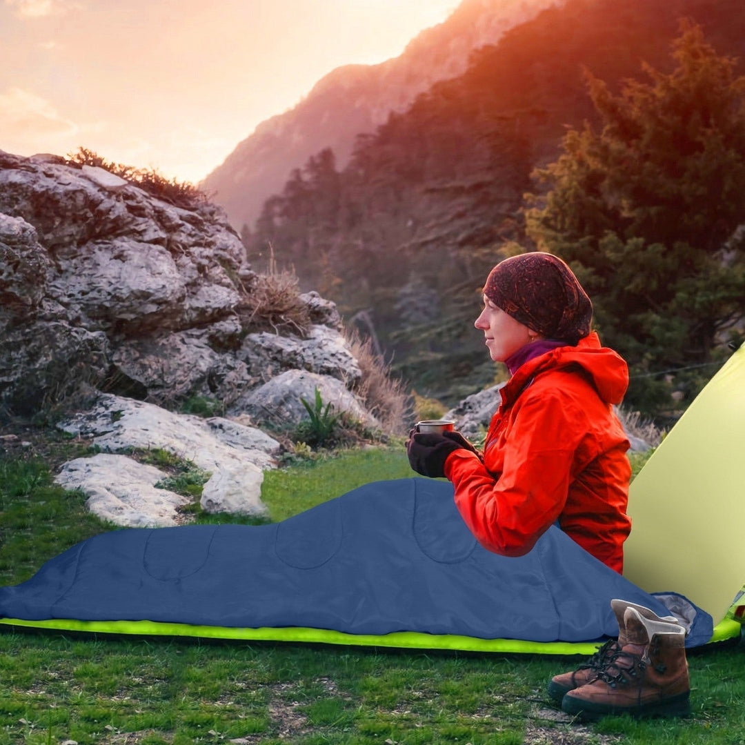 Camping Sleeping Bags for Adults Teens Moisture-Proof Hiking Sleep Bag with Carry Bag for Spring Autumn Winter Seasons Image 4