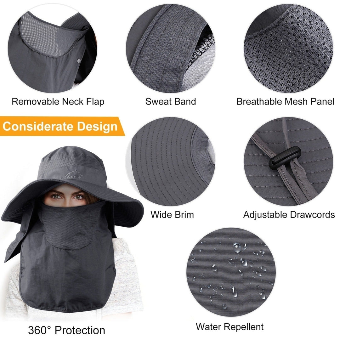 Fishing Bucket Hat Wide Brim Breathable Unisex Hat Sunlight-proof Removable Neck Face Fishing Cap For Fishing Hiking Image 10