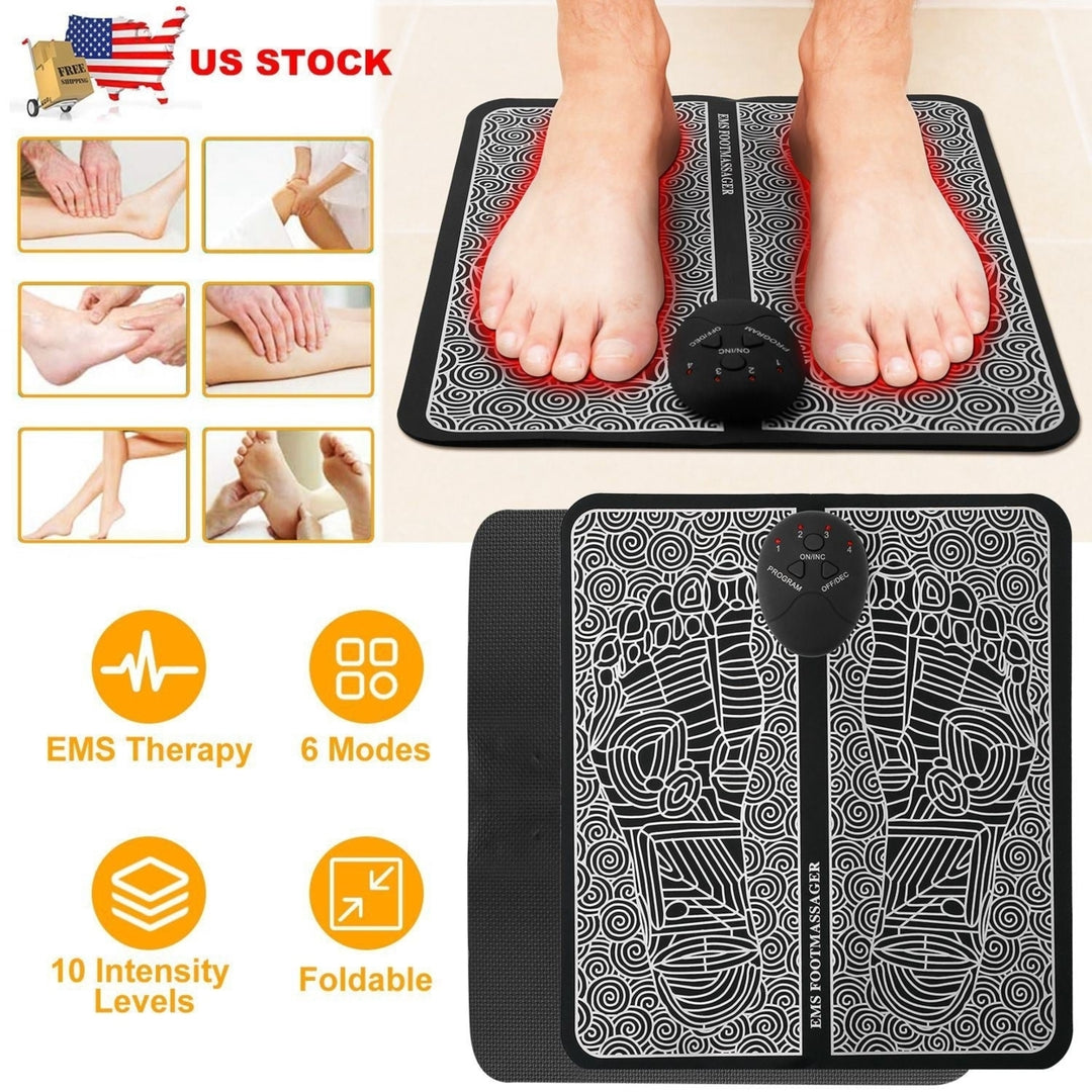 EMS Foot Massage Pad Electric Stimulator Massager Unit Leg Reshaping Muscle Pain Relax Foldable Massage Mat Image 9