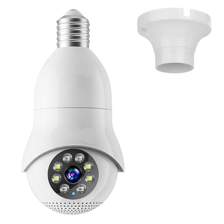 E27 WiFi Bulb Camera 1080P FHD WiFi IP Pan Tilt Security Surveillance Camera with Two Way Audio Night Vision Flood Light Image 1