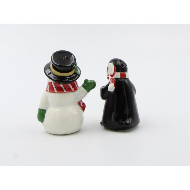 Ceramic Salt and Pepper Shakers Snowman Penguin Christmas Gift Set Image 4