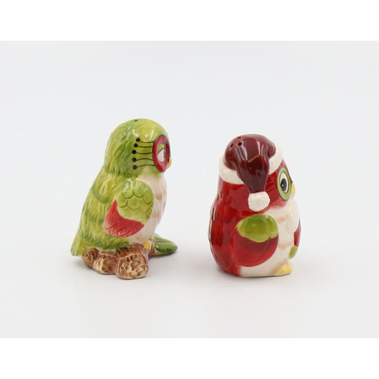 Ceramic Christmas Owl Salt and Pepper Shakers Hand Painted Gift Image 4