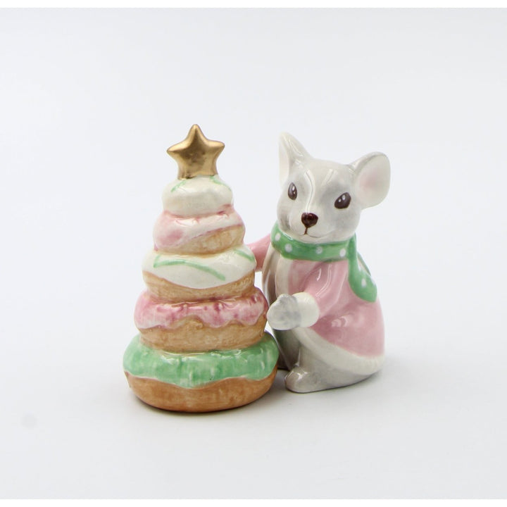 Ceramic Pastel Mouse Donut Tree Salt and Pepper Shakers Unique Gift Image 3