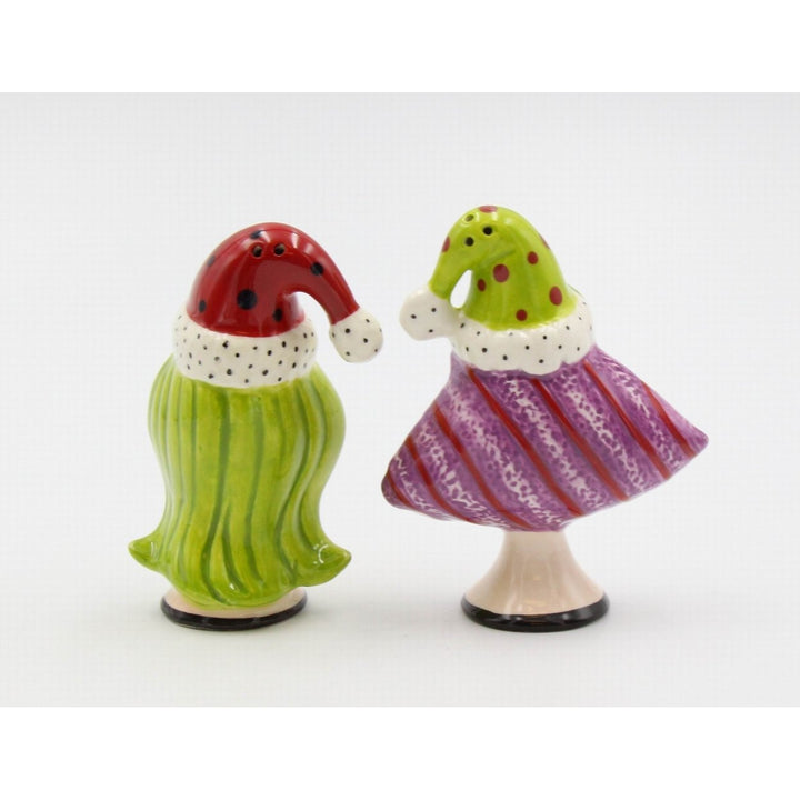 Ceramic Christmas Party Salt and Pepper Shakers Hand Painted Gift Image 4