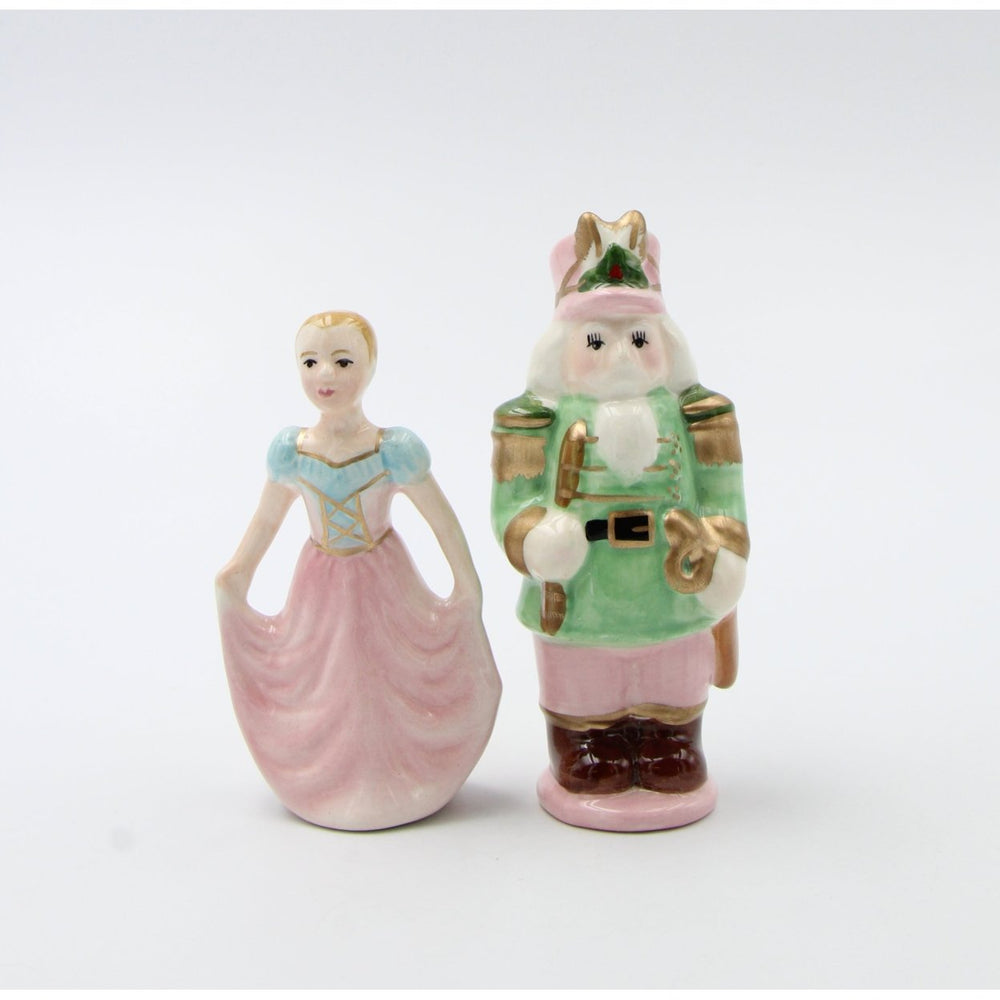 Ceramic Pastel Color Nutcracker and Girl Salt and Pepper ShakersHome DcorKitchen DcorChristmas Dcor Image 2