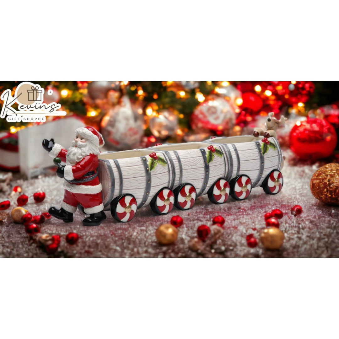 Ceramic Santa Train Box Set 5 Pieces Salt and Pepper Christmas Gift Image 1