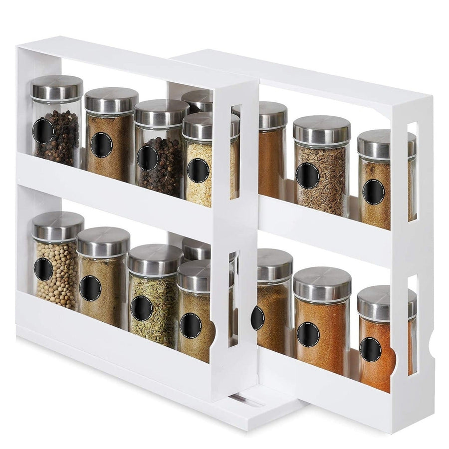 Swivel Cabinet Organizer Revolving Kitchen Rack Spice Organizer for Cabinet Condiment Holder Shelf Image 1